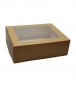 Preview: Kuchenverpackung mit Sichtfenster hellbraun mittel, für Mehlspeisen, 18,5x15x6cm